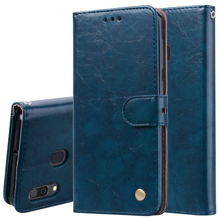Business Style Oil Wax Texture Horizontal Flip Leather Case for Galaxy A30, with Holder & Card Slots & Wallet, For Galaxy A30 - HoMEdemic™