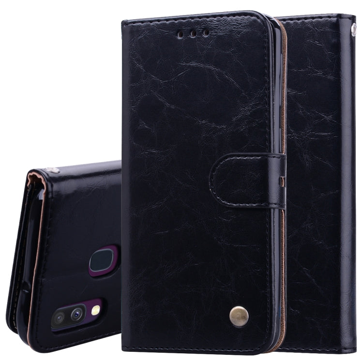 Business Style Oil Wax Texture Horizontal Flip Leather Case for Galaxy A40, with Holder & Card Slots & Wallet - HoMEdemic™ 