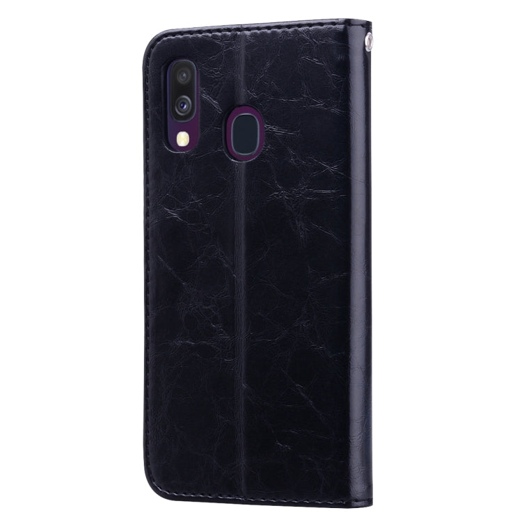 Business Style Oil Wax Texture Horizontal Flip Leather Case for Galaxy A40, with Holder & Card Slots & Wallet - HoMEdemic™ 