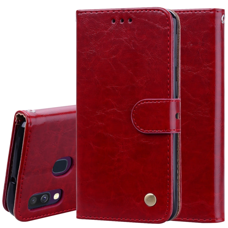 Business Style Oil Wax Texture Horizontal Flip Leather Case for Galaxy A40, with Holder & Card Slots & Wallet - HoMEdemic™ 