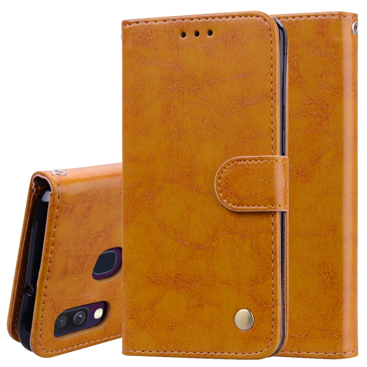 Business Style Oil Wax Texture Horizontal Flip Leather Case for Galaxy A40, with Holder & Card Slots & Wallet - HoMEdemic™ 