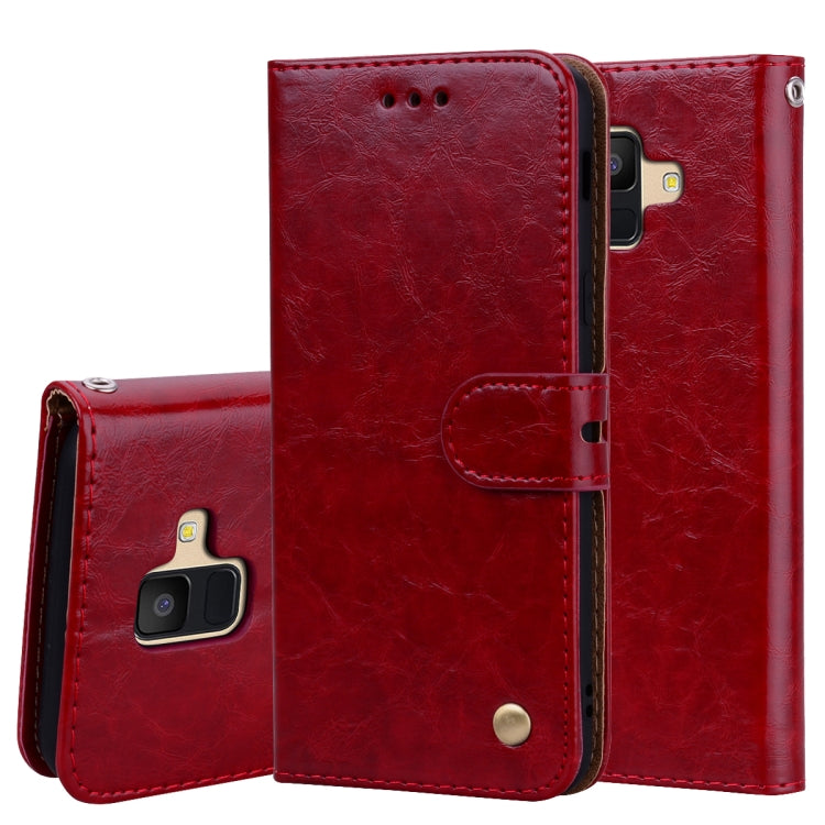 Business Style Oil Wax Texture Horizontal Flip Leather Case for Galaxy A6 (2018), with Holder & Card Slots & Wallet, For Galaxy A6 (2018) - HoMEdemic™ 