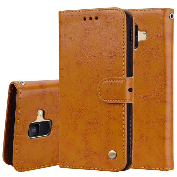 Business Style Oil Wax Texture Horizontal Flip Leather Case for Galaxy A6 (2018), with Holder & Card Slots & Wallet, For Galaxy A6 (2018) - HoMEdemic™ 