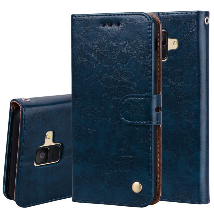 Business Style Oil Wax Texture Horizontal Flip Leather Case for Galaxy A6 (2018), with Holder & Card Slots & Wallet - HoMEdemic™ 