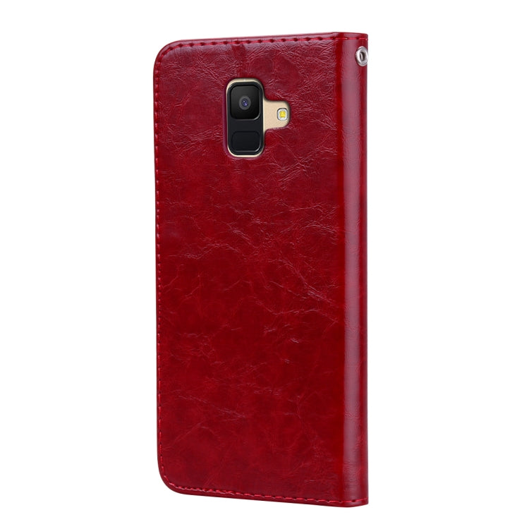 Business Style Oil Wax Texture Horizontal Flip Leather Case for Galaxy A6 (2018), with Holder & Card Slots & Wallet - HoMEdemic™ 