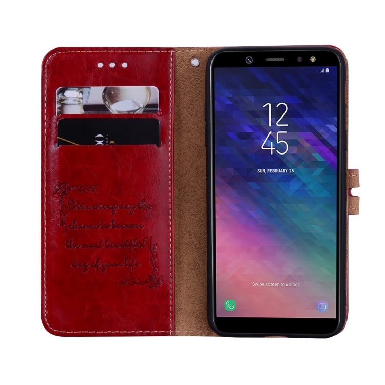 Business Style Oil Wax Texture Horizontal Flip Leather Case for Galaxy A6 (2018), with Holder & Card Slots & Wallet - HoMEdemic™ 