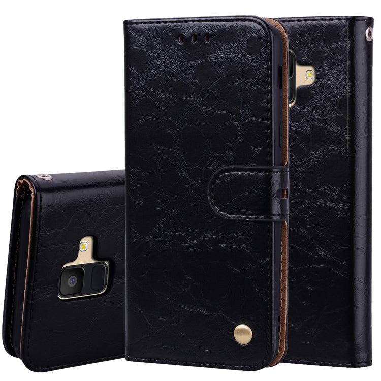 Business Style Oil Wax Texture Horizontal Flip Leather Case for Galaxy A6 (2018), with Holder & Card Slots & Wallet - HoMEdemic™ 