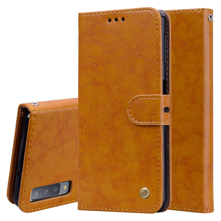 Business Style Oil Wax Texture Horizontal Flip Leather Case for Galaxy A7 (2018), with Holder & Card Slots & Wallet, For Galaxy A7 - HoMEdemic™ 
