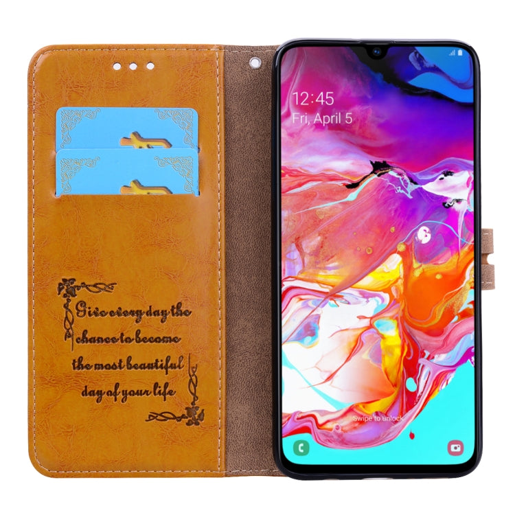 Business Style Oil Wax Texture Horizontal Flip Leather Case for Galaxy A70, with Holder & Card Slots & Wallet, For Galaxy A70 - HoMEdemic™