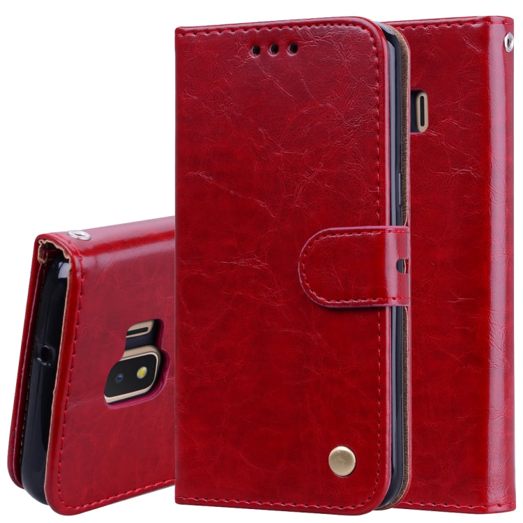Business Style Oil Wax Texture Horizontal Flip Leather Case for Galaxy J2 Core, with Holder & Card Slots & Wallet - HoMEdemic™ 