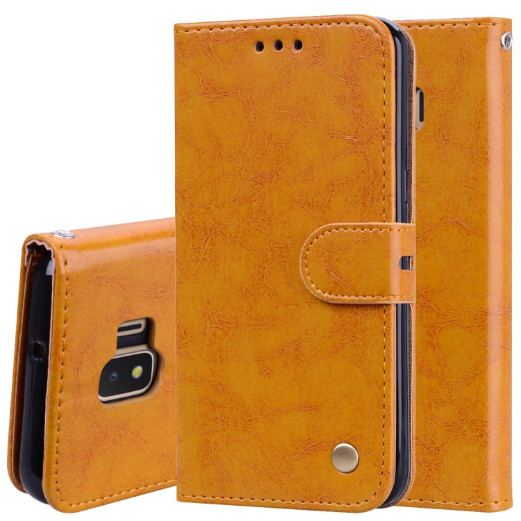Business Style Oil Wax Texture Horizontal Flip Leather Case for Galaxy J2 Core, with Holder & Card Slots & Wallet - HoMEdemic™ 