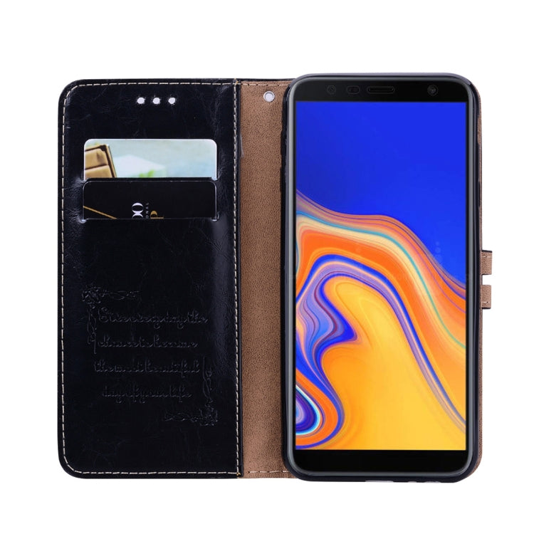 Business Style Oil Wax Texture Horizontal Flip Leather Case for Galaxy J4+, with Holder & Card Slots & Wallet - HoMEdemic™ 