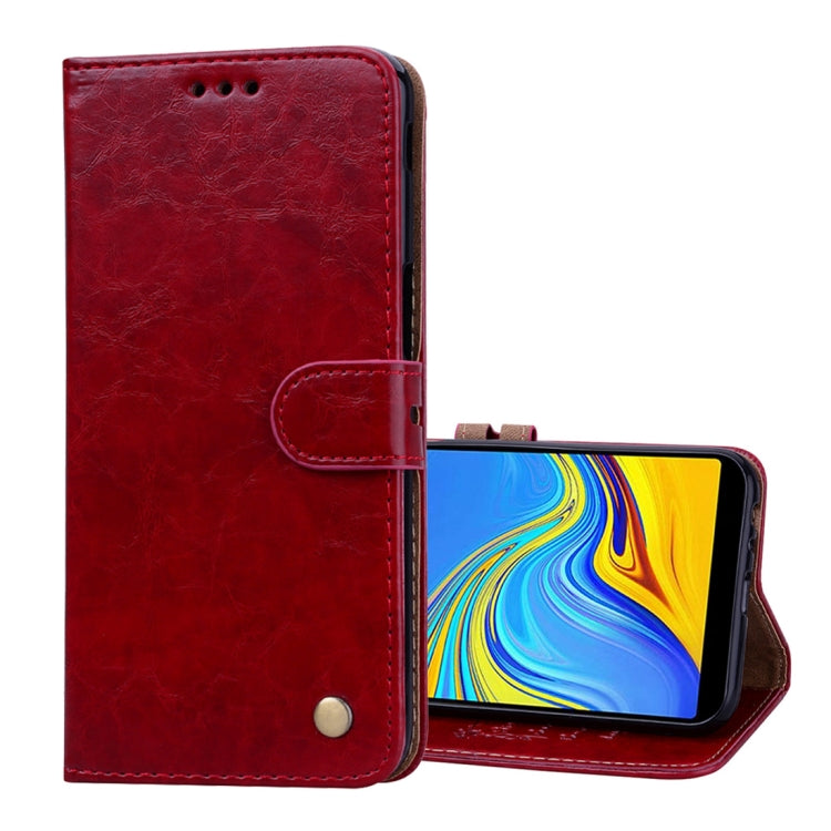 Business Style Oil Wax Texture Horizontal Flip Leather Case for Galaxy J6+, with Holder & Card Slots & Wallet - HoMEdemic™ 
