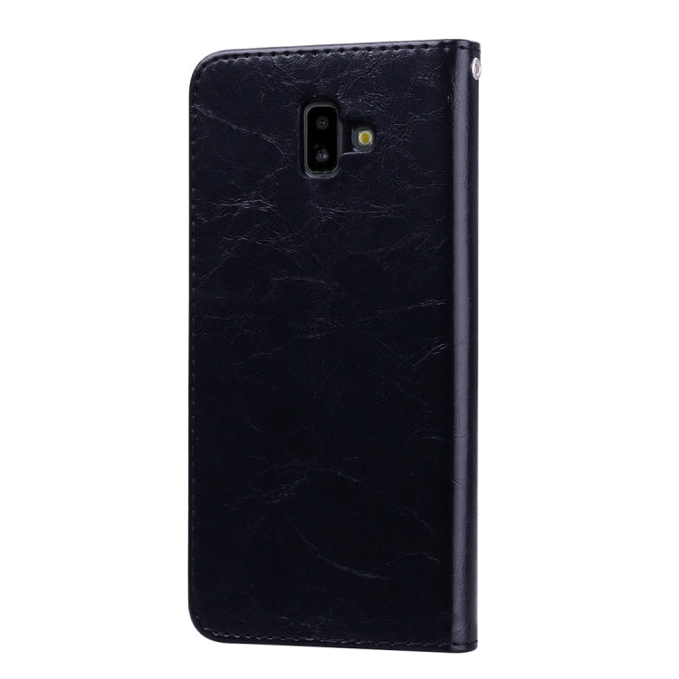 Business Style Oil Wax Texture Horizontal Flip Leather Case for Galaxy J6+, with Holder & Card Slots & Wallet - HoMEdemic™ 