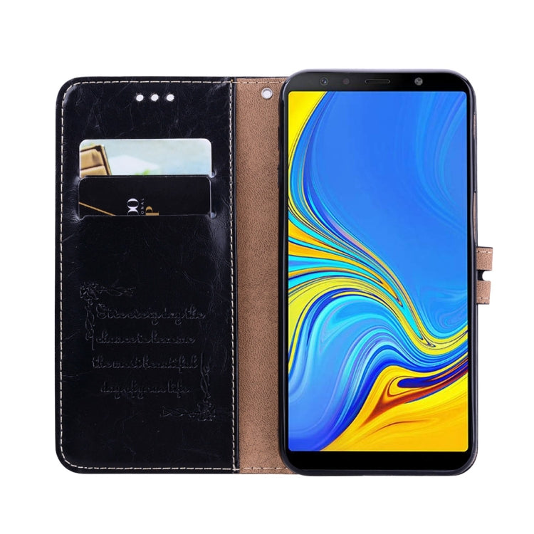 Business Style Oil Wax Texture Horizontal Flip Leather Case for Galaxy J6+, with Holder & Card Slots & Wallet - HoMEdemic™ 