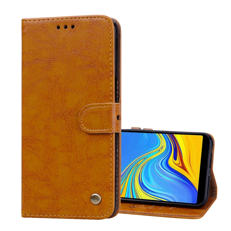 Business Style Oil Wax Texture Horizontal Flip Leather Case for Galaxy J6+, with Holder & Card Slots & Wallet - HoMEdemic™ 