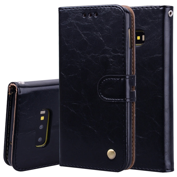 Business Style Oil Wax Texture Horizontal Flip Leather Case for Galaxy S10 E, with Holder & Card Slots & Wallet, For Galaxy S10 E - HoMEdemic™ 