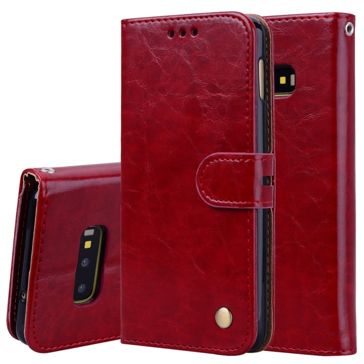 Business Style Oil Wax Texture Horizontal Flip Leather Case for Galaxy S10 E, with Holder & Card Slots & Wallet, For Galaxy S10 E - HoMEdemic™ 