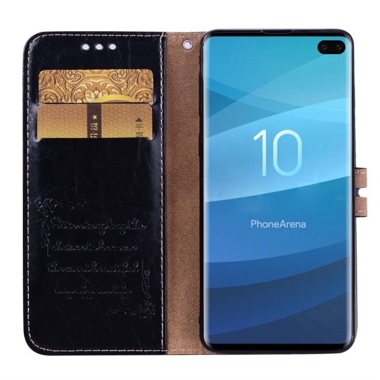 Business Style Oil Wax Texture Horizontal Flip Leather Case for Galaxy S10 Plus, with Holder & Card Slots & Wallet - HoMEdemic™ 