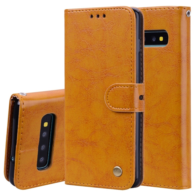 Business Style Oil Wax Texture Horizontal Flip Leather Case for Galaxy S10 Plus, with Holder & Card Slots & Wallet - HoMEdemic™ 