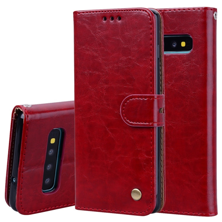 Business Style Oil Wax Texture Horizontal Flip Leather Case for Galaxy S10, with Holder & Card Slots & Wallet, For Galaxy S10 - HoMEdemic™ 