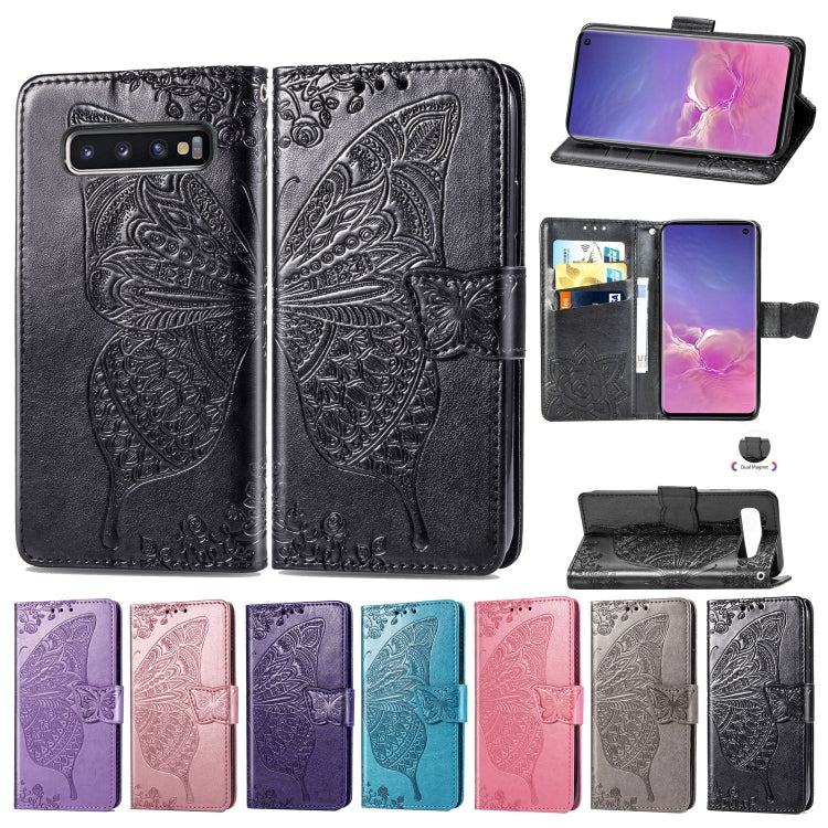 Butterfly Love Flowers Embossing Horizontal Flip Leather Case for Galaxy S10, with Holder & Card Slots & Wallet & Lanyard, For Galaxy S10 - HoMEdemic™ 