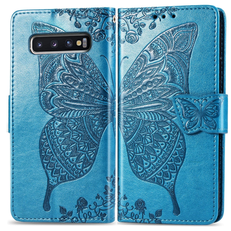Butterfly Love Flowers Embossing Horizontal Flip Leather Case for Galaxy S10, with Holder & Card Slots & Wallet & Lanyard, For Galaxy S10 - HoMEdemic™ 