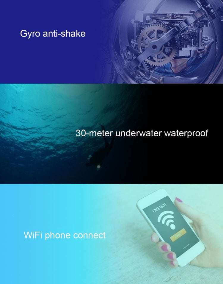 C1 Dual-Screen 2.0 inch + 1.3 inch Screen Anti-shake 4K WiFi Sport Action Camera Camcorder with Waterproof Housing Case,  Allwinner V316, 170 Degrees Wide Angle - HoMEdemic™ 