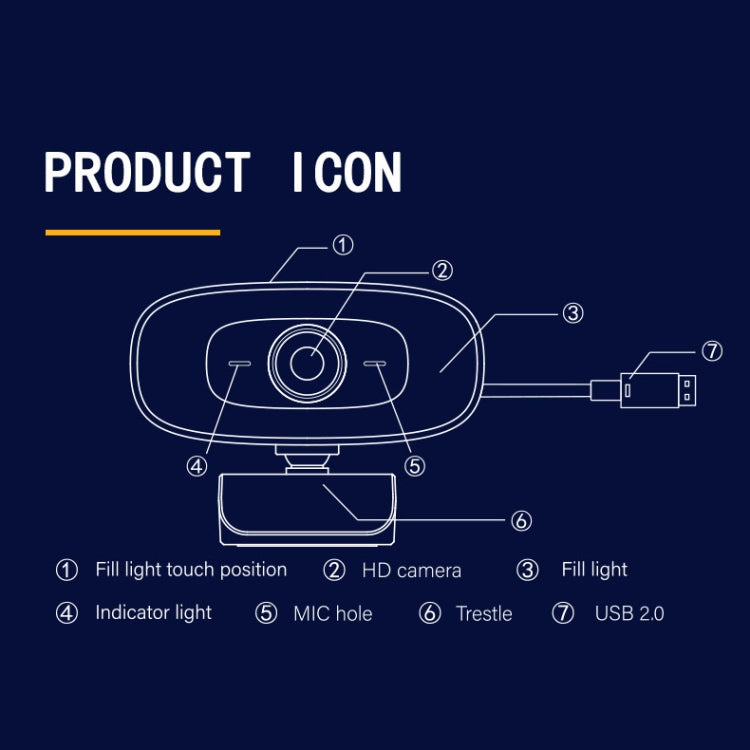 C10 2K HD Without Distortion 360 Degrees Rotate Three-speed Fill Light USB Free Drive Webcams, Built-in  Sound Clearer Microphone - HoMEdemic™ 
