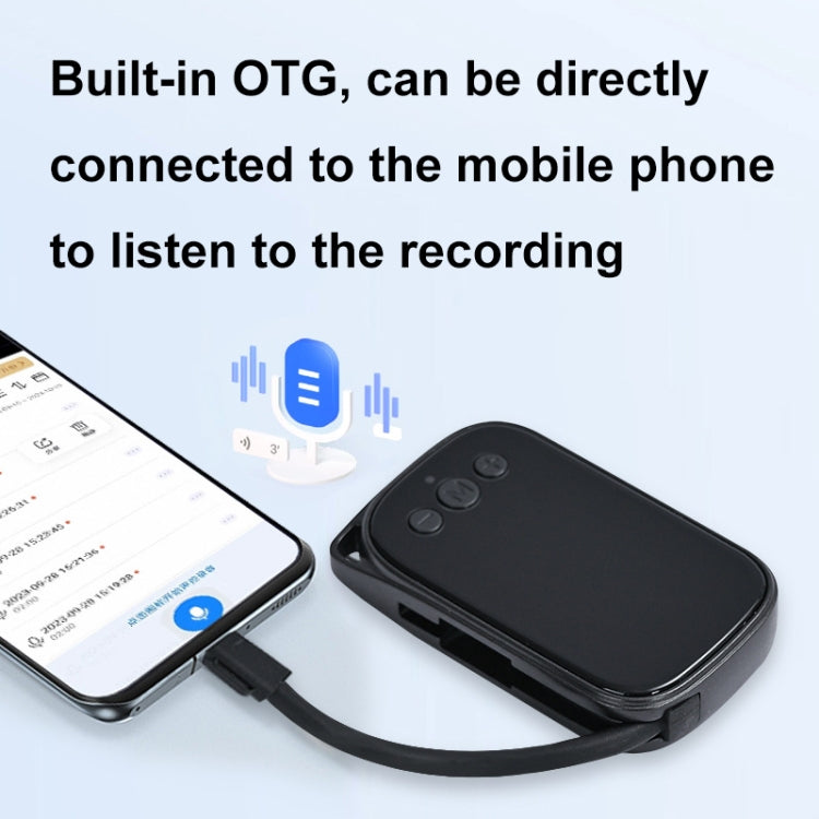 C20 HD Intelligent Noise Reduction Mini Recorder With OTG, Size: 16GB(Black) - HoMEdemic™ 
