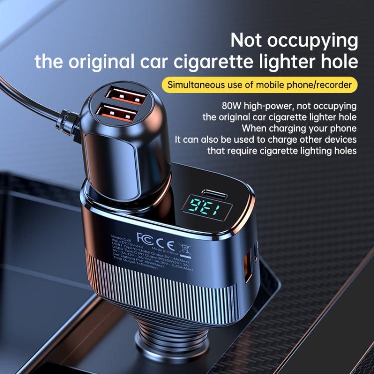 C26 4 in 1 PD45W Type-Cx2+USB Car Cigarette Lighter Fast Charging Charger - HoMEdemic™ 