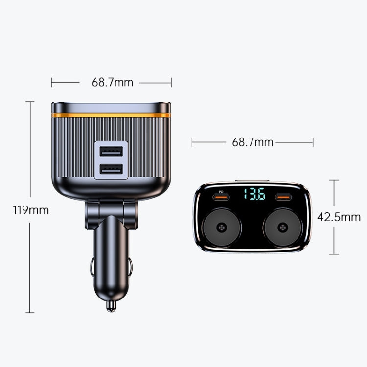 C27 6 in 1 PD45W Type-Cx2+USBx2 Car Cigarette Lighter Fast Charging Charger - HoMEdemic™ 