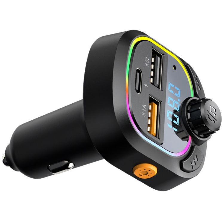 C28 Fast Charging Atmosphere Light Handsfree Car Kit Car Mp3 Player Stereo FM Transmitter, C28 - HoMEdemic™ 