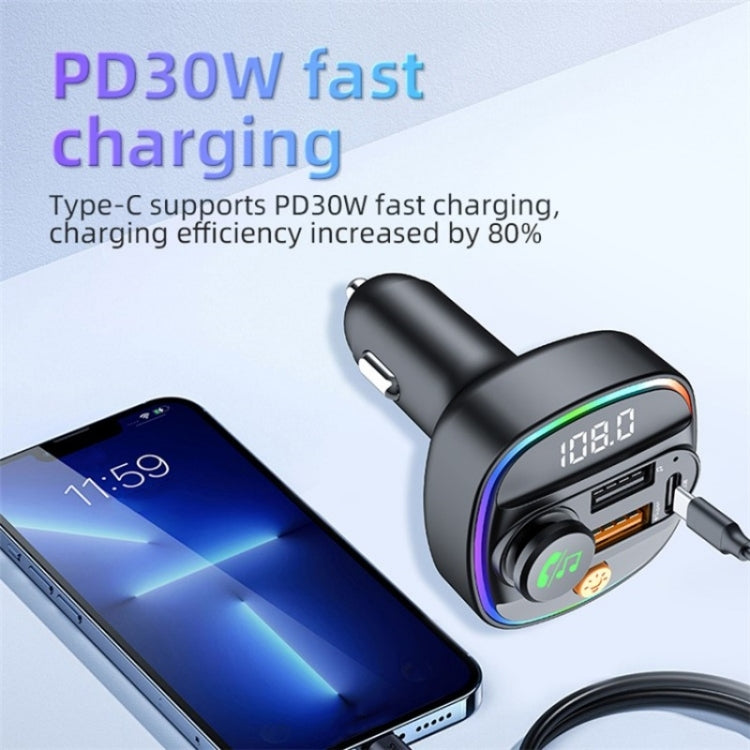 C4S Digital Display Car PD 30W+QC 3.0 Car Charger Audio MP3 Player FM Transmitter - HoMEdemic™ 