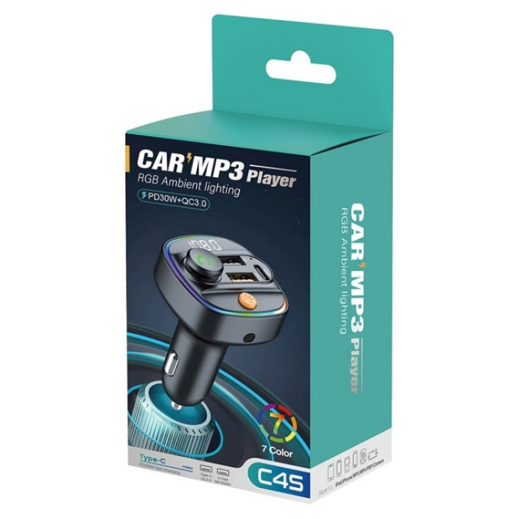 C4S Digital Display Car PD 30W+QC 3.0 Car Charger Audio MP3 Player FM Transmitter - HoMEdemic™ 