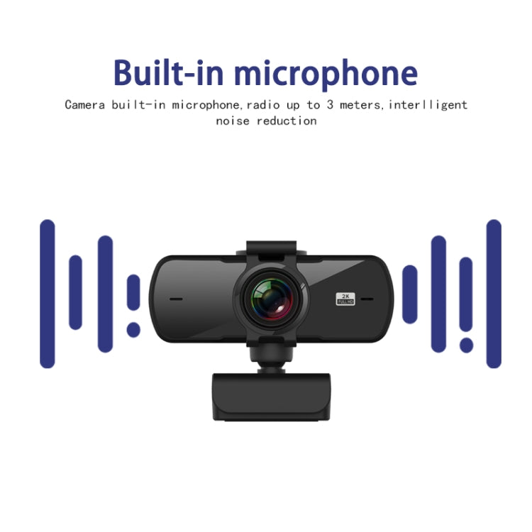 C5 4 Million Pixel Auto Focus 2K Full HD Webcam 360 Rotation USB Driver-free Live Broadcast WebCamera with Mic, C5 - HoMEdemic™ 