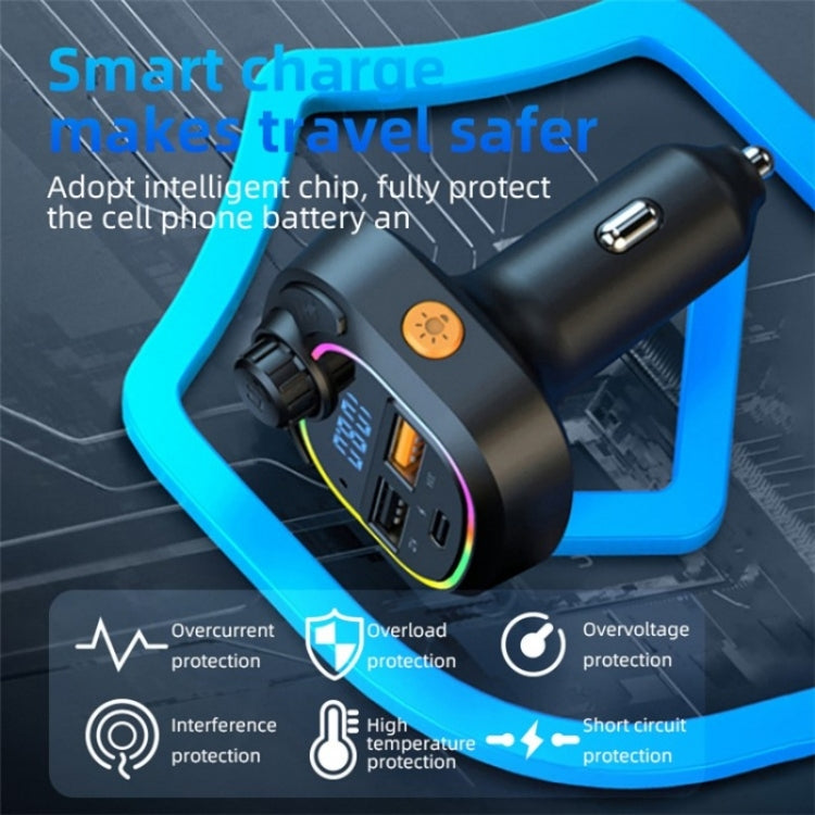 C6 Type-C+2 USB Fast Charger Audio MP3 Player Digital Display FM Car Bluetooth Transmitter - HoMEdemic™ 