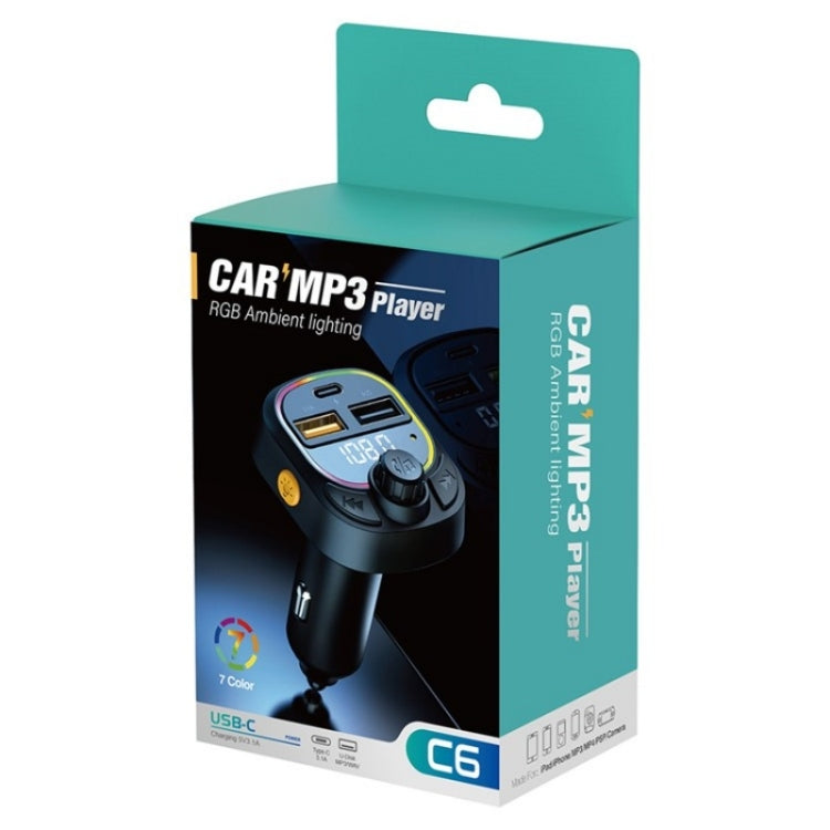 C6 Type-C+2 USB Fast Charger Audio MP3 Player Digital Display FM Car Bluetooth Transmitter - HoMEdemic™ 