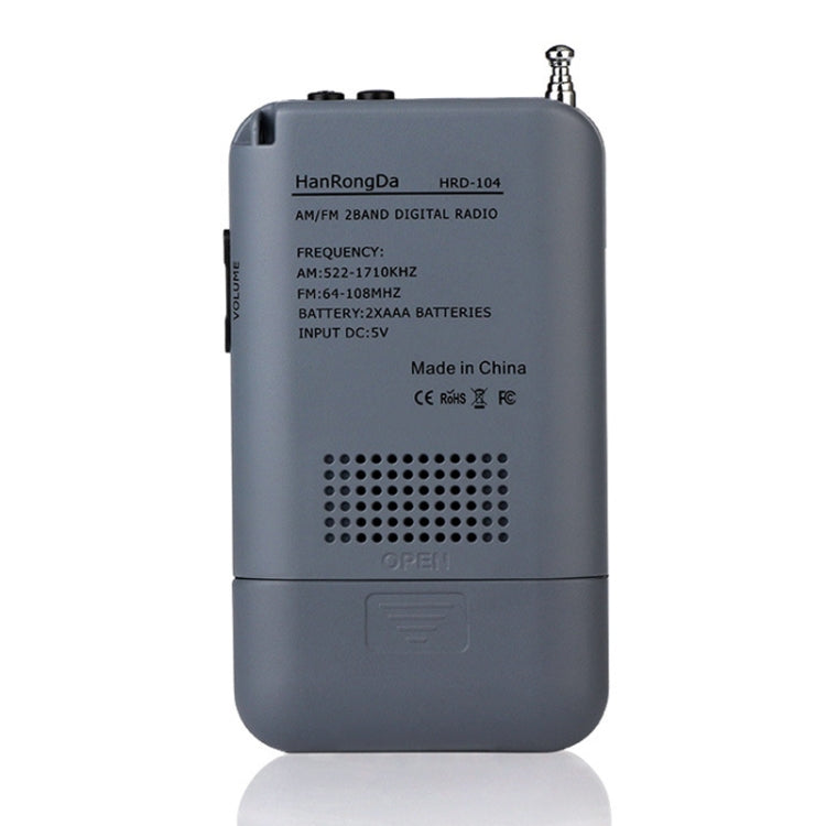 HRD-104 Mini Portable FM + AM Two Band Radio with Loudspeaker