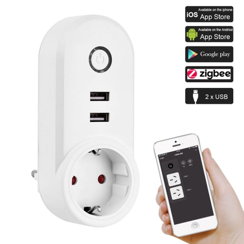 ZigBee 3.0 Dual USB Smart Socket Switch, EU Plug - HoMEdemic™ 