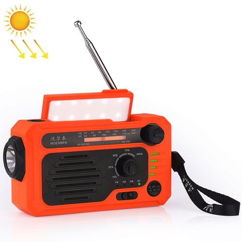 KK-228 Multifunctional Solar Power Hand Generator Radio Outdoor Emergency Disaster Prevention - HoMEdemic™ 