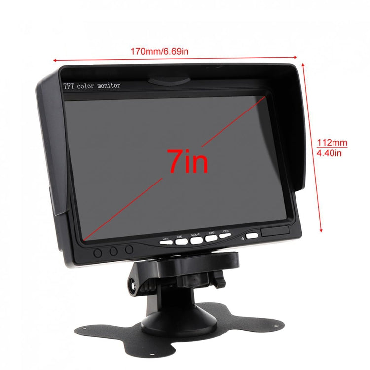 K0164 7 inch HD Car 18 IR Night Vision Rear View Backup Four Cameras Rearview Monitor, K0164 - HoMEdemic™ 