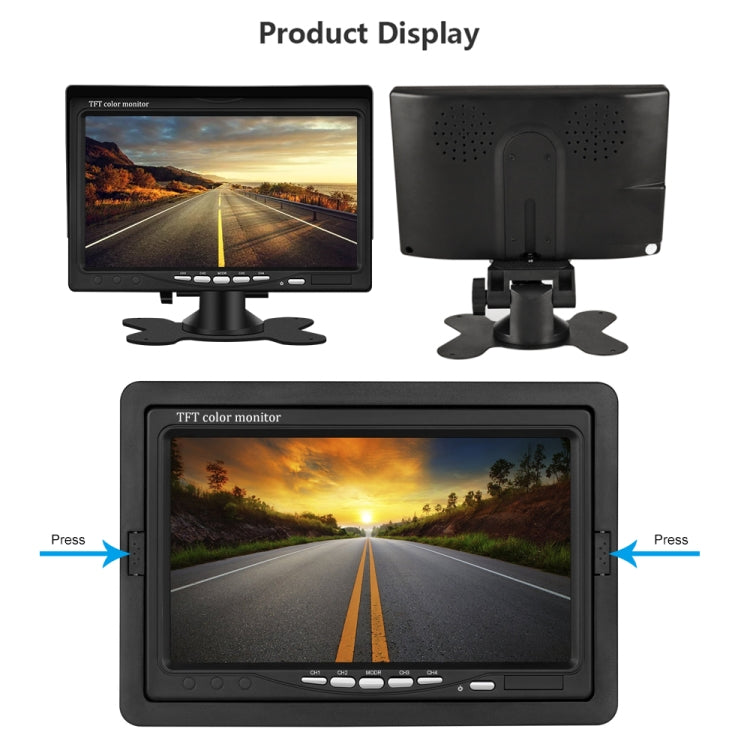 K0164 7 inch HD Car 18 IR Night Vision Rear View Backup Four Cameras Rearview Monitor, K0164 - HoMEdemic™ 