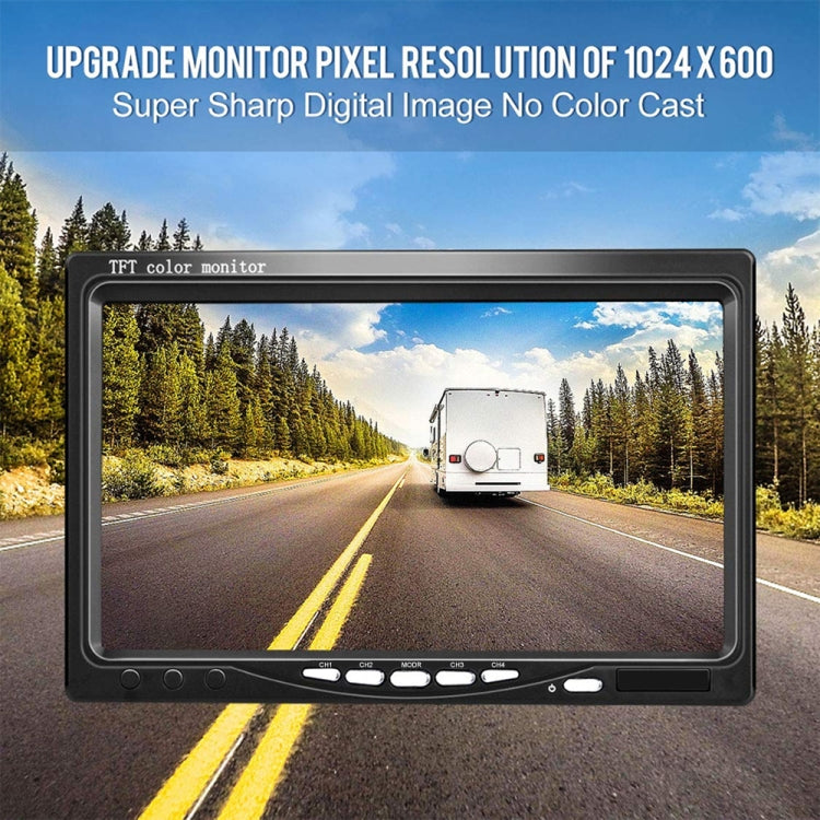 K0164 7 inch HD Car 18 IR Night Vision Rear View Backup Four Cameras Rearview Monitor, K0164 - HoMEdemic™ 