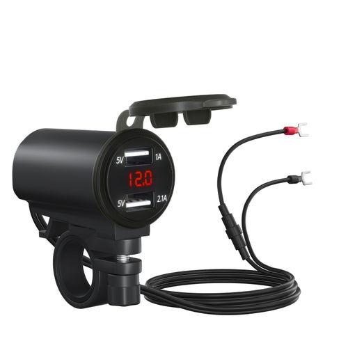 ZH-771B3 Car / Motorcycle 3.1A Dual USB Port Car Charger + Voltmeter - HoMEdemic™ 