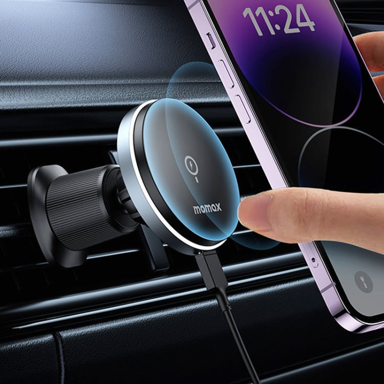 MOMAX CM25A Magnetic Wireless Charger Car Air Outlet Phone Holder - HoMEdemic™ 
