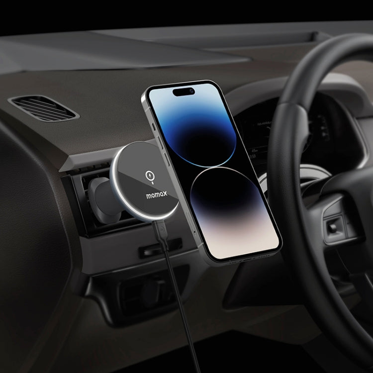 MOMAX CM25A Magnetic Wireless Charger Car Air Outlet Phone Holder - HoMEdemic™ 
