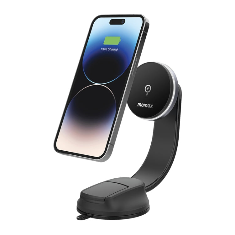 MOMAX CM25B Magnetic Wireless Charger Car Suction Cup Phone Holder - HoMEdemic™ 