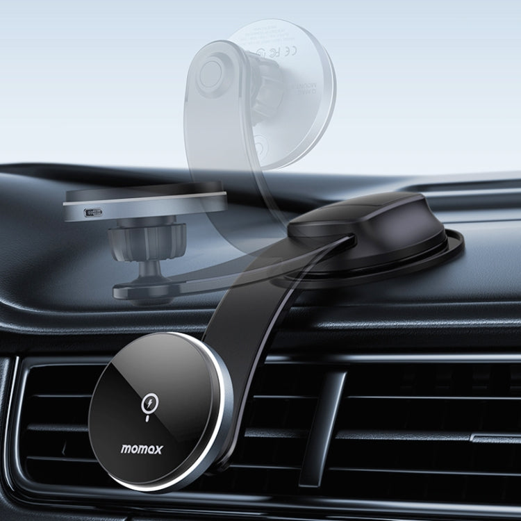 MOMAX CM25B Magnetic Wireless Charger Car Suction Cup Phone Holder - HoMEdemic™ 