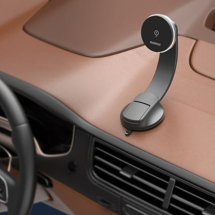 MOMAX CM25B Magnetic Wireless Charger Car Suction Cup Phone Holder - HoMEdemic™ 